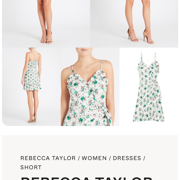 Rebecca Taylor Green and Pink Sleeveless V-Neck Sundress - Picture 6 of 6